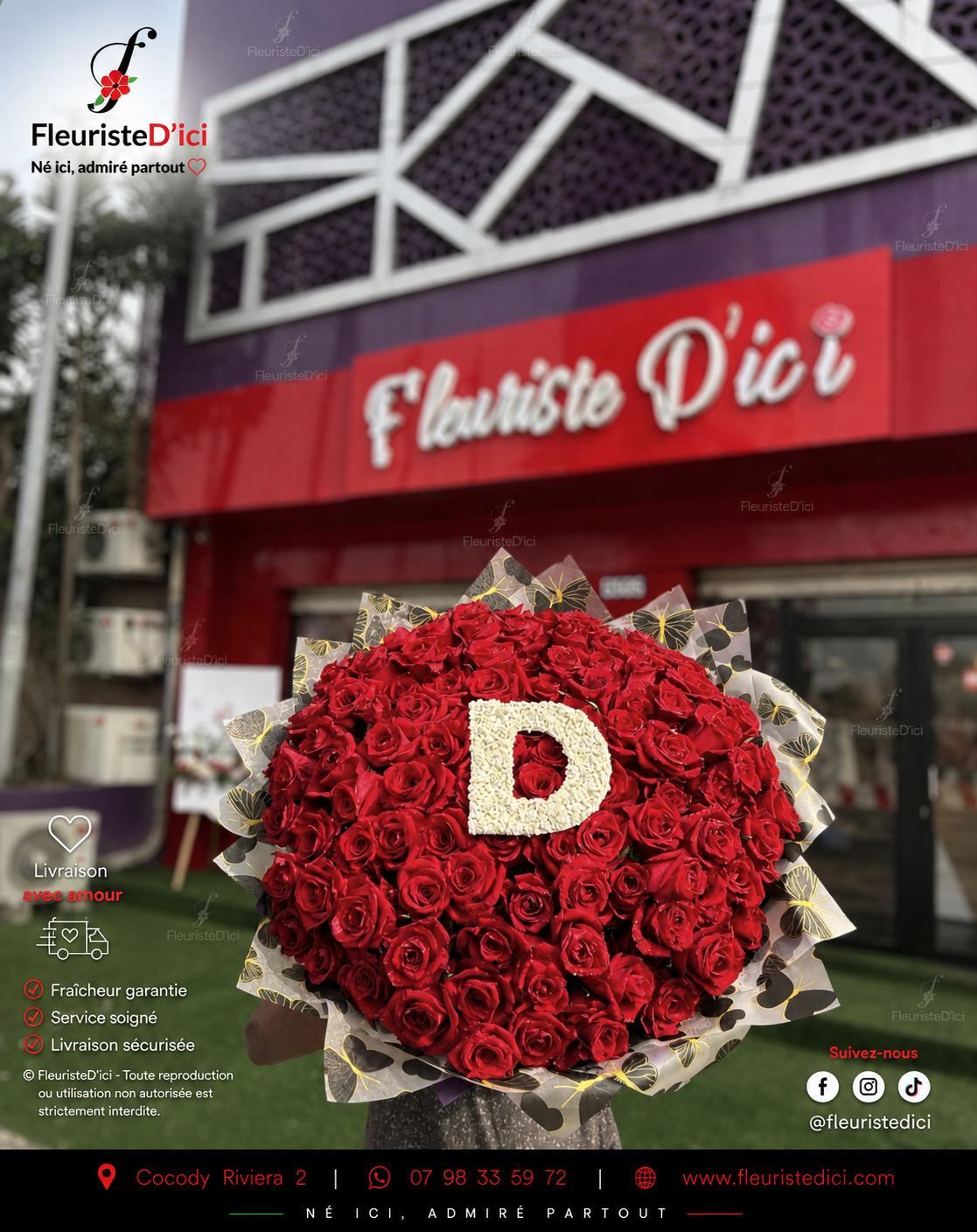 Chef-d'Œuvre Caractère – 100 Roses, Papillons & Patchi