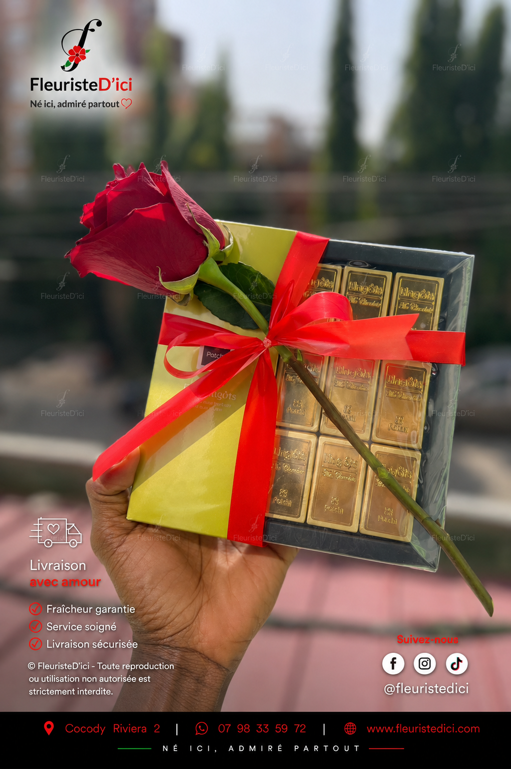 Lingot d'Or & Rose Naturelle Patchi