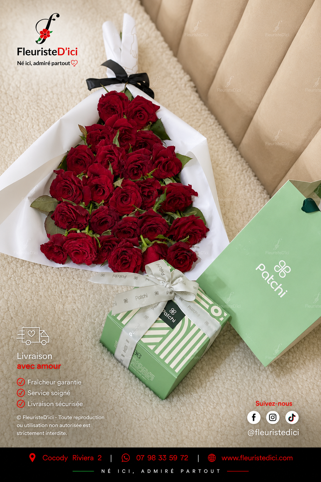 Bouquet Voleur de Cœur – Roses Ardentes