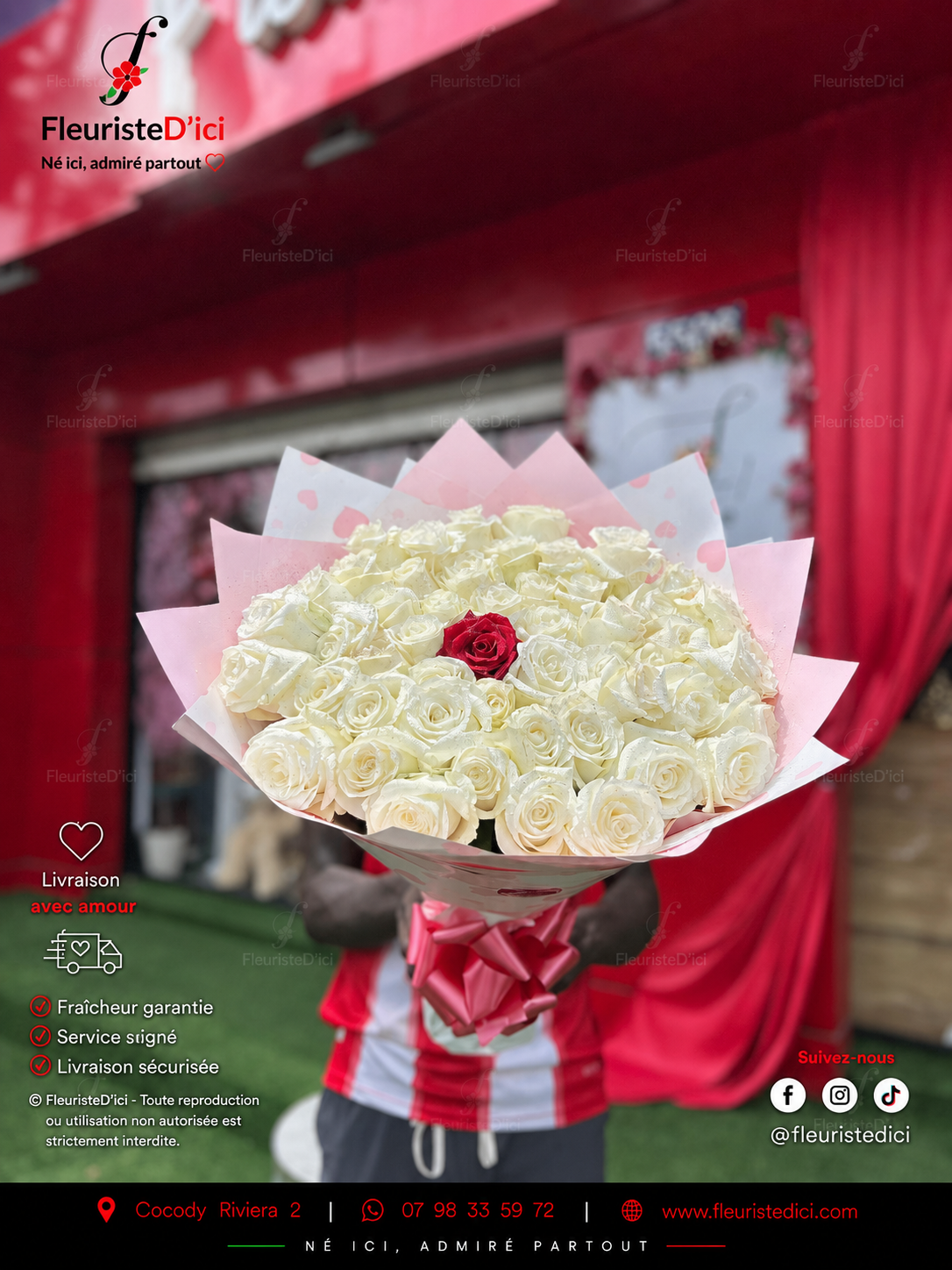 Bouquet Séduction – Roses Nobles & Chocolat Patchi