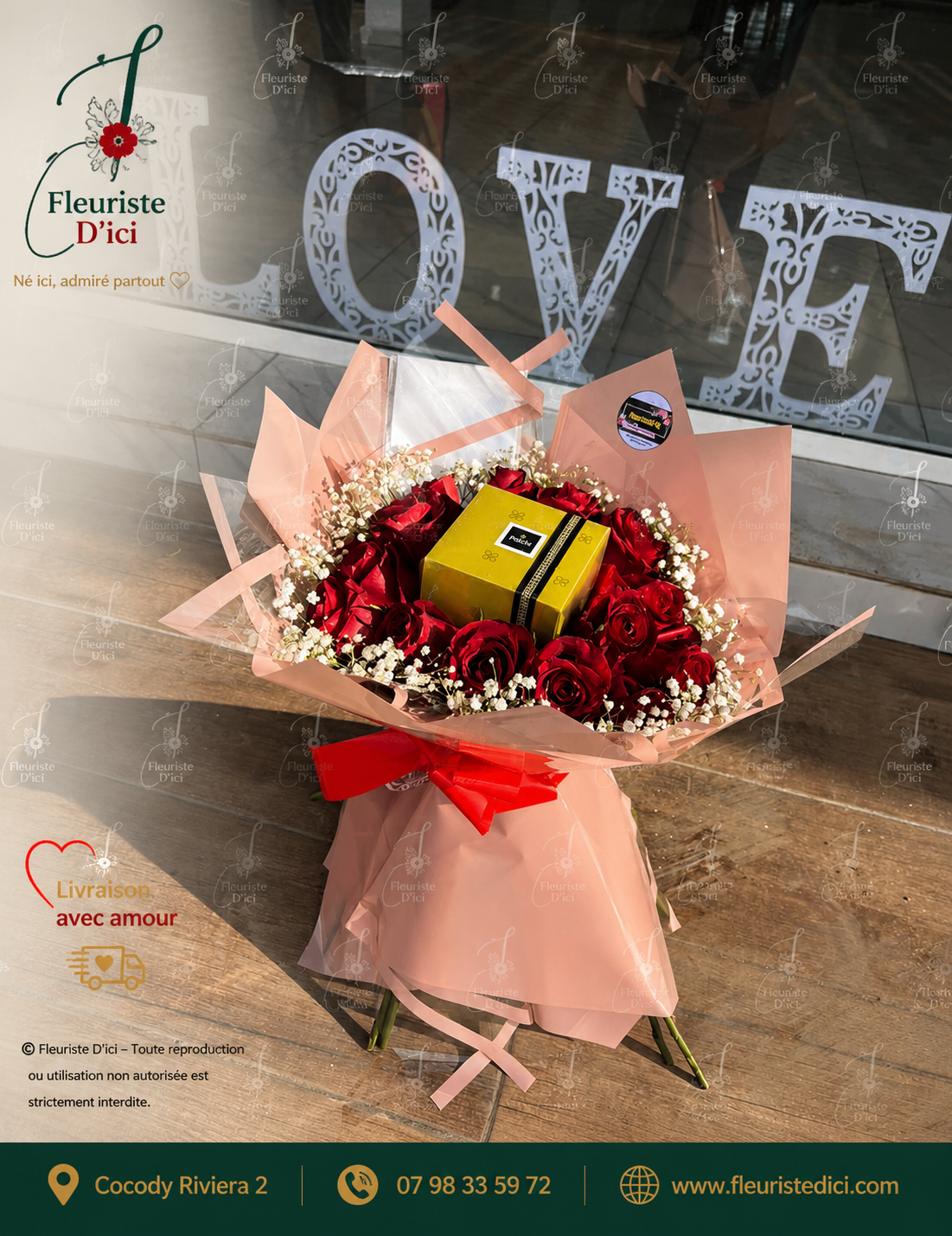 Printemps 15 roses et Patchi